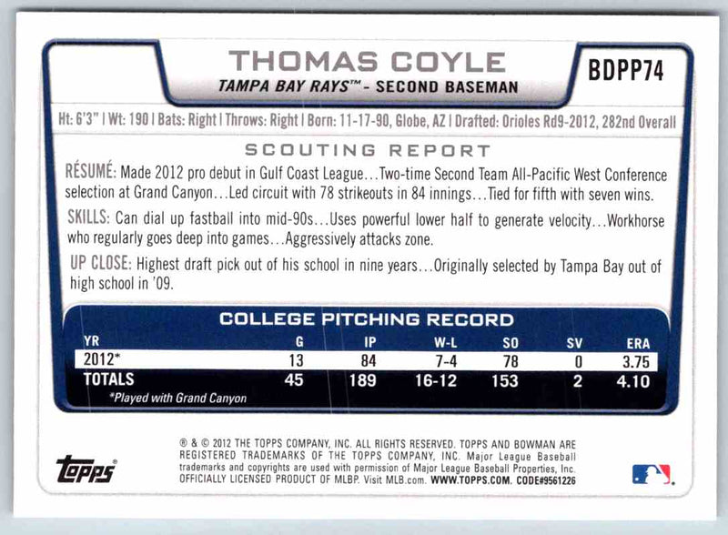 2012 Bowman Thomas Coyle