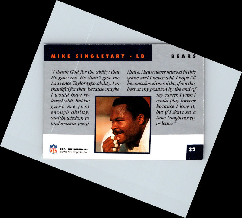 1991 Pro Line Portraits Mike Singletary