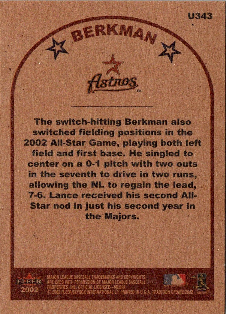 2002 Fleer Tradition Update Lance Berkman