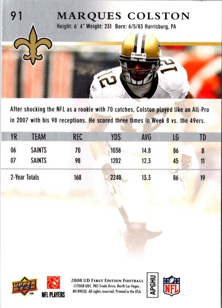 2008 Upper Deck First Edition Marques Colston