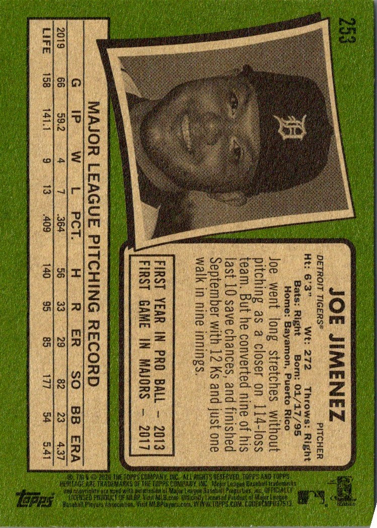 2020 Topps Heritage Joe Jimenez