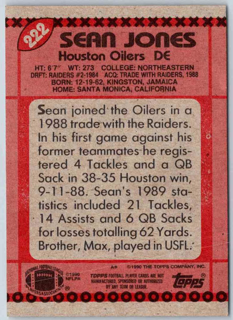 1990 Topps Sean Jones
