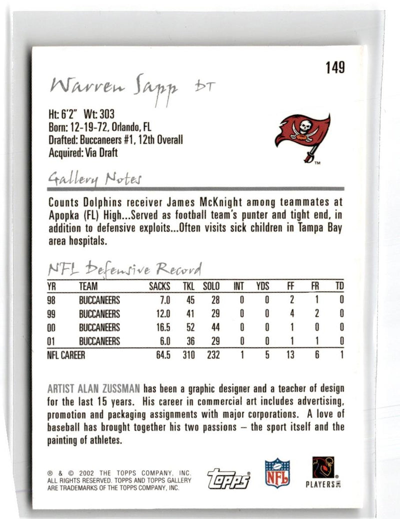 2002 Topps Gallery Warren Sapp