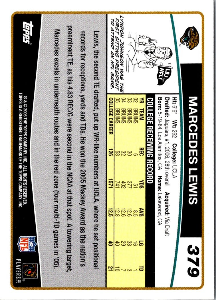 2006 Topps Marcedes Lewis