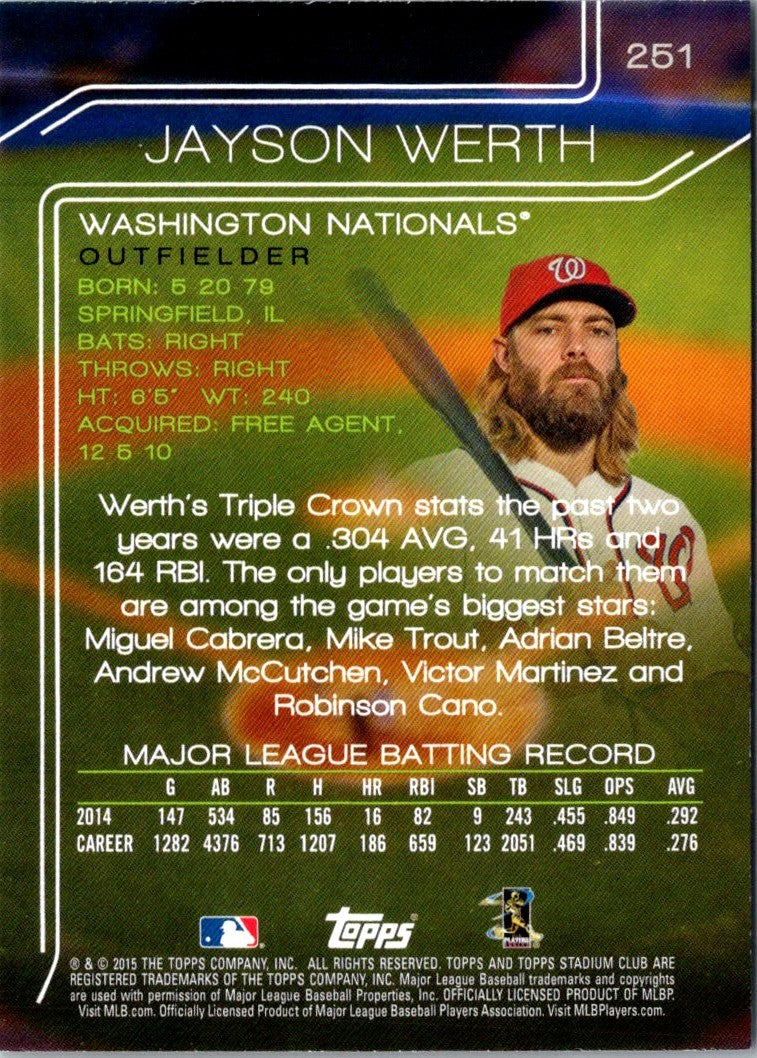 2015 Stadium Club Jayson Werth