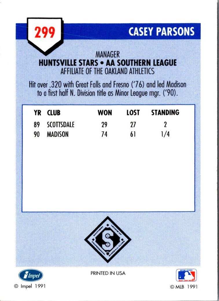 1991 Line Drive AA Casey Parsons