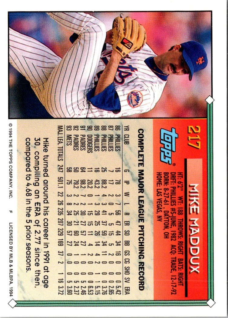 1994 Topps Mike Maddux