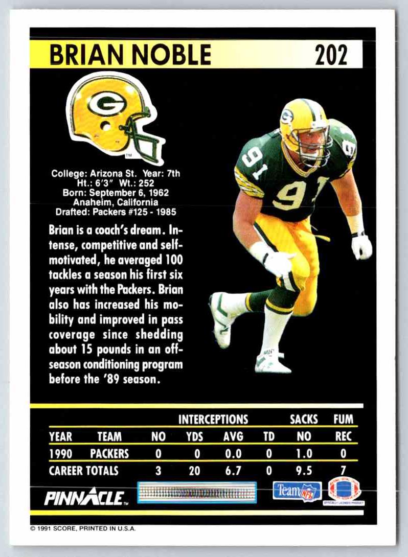 1991 Pinnacle Brian Noble