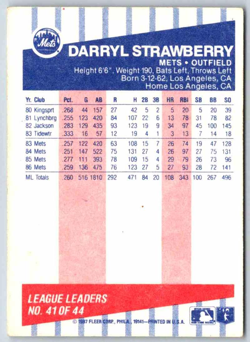 1988 Fleer Darryl Strawberry