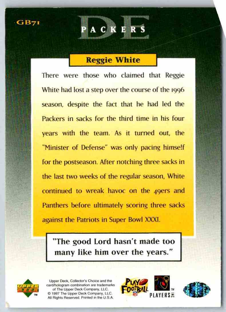 1997 Score Board Sb Reggie White
