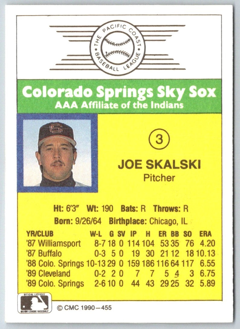 1990 CMC Colorado Springs Sky Sox Joe Skalski