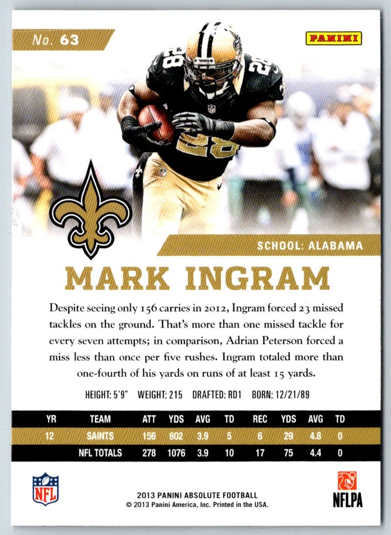 2013 Panini Absolute Retail Mark Ingram