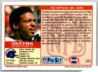 1989 NFL Proset Leslie O'Neal #365