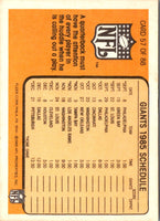 1985 Fleer Team Action The Huddle (1985 Schedule) #57