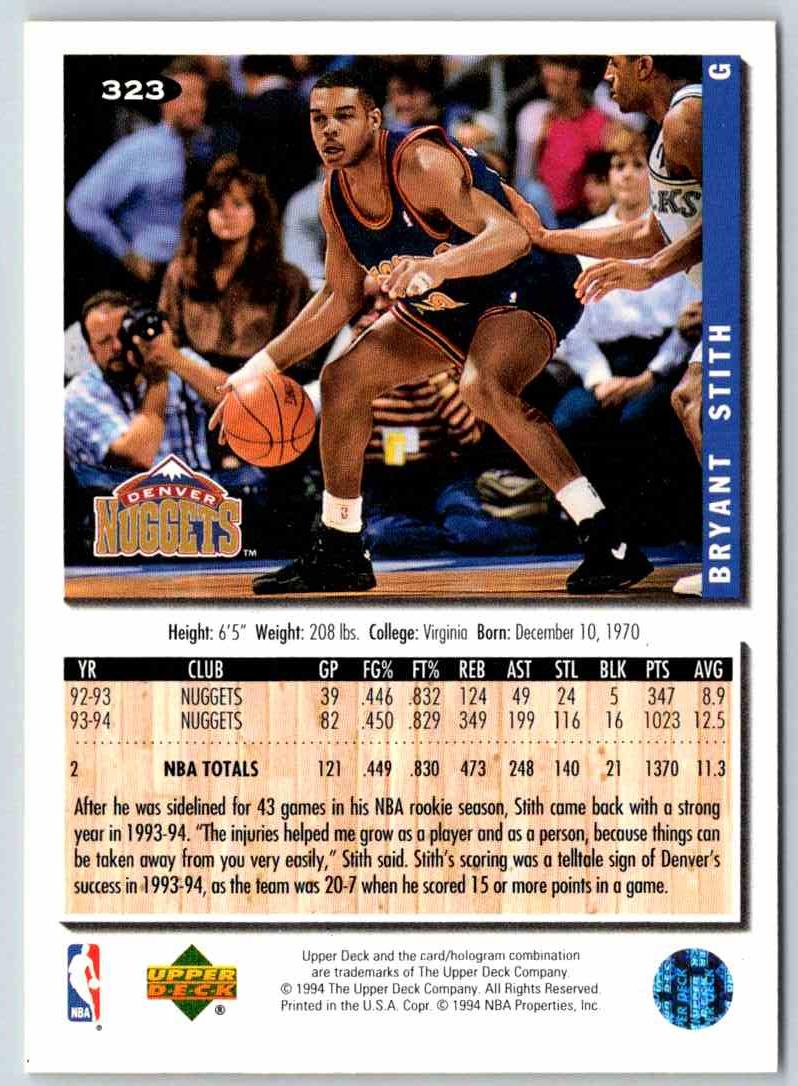 1994 Upper Deck Bryant Stith