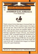 1989 Donruss Diamond Kings Andres Galarraga
