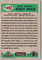 1991 Bowman Football Andy Heck #492