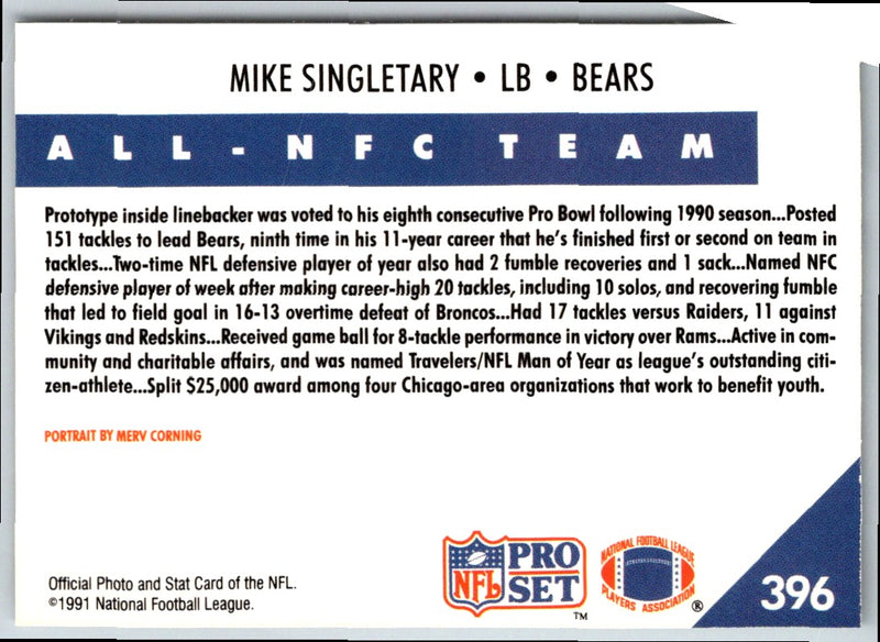 1991 Pro Set Mike Singletary