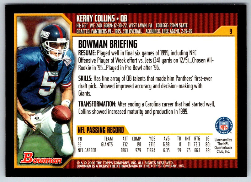 2000 Bowman Kerry Collins