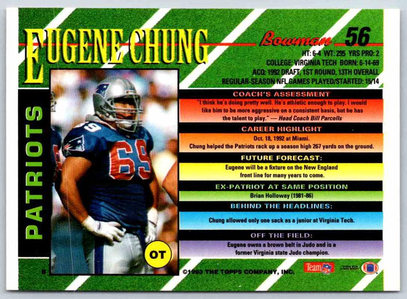 1993 Bowman Football Eugene Chung