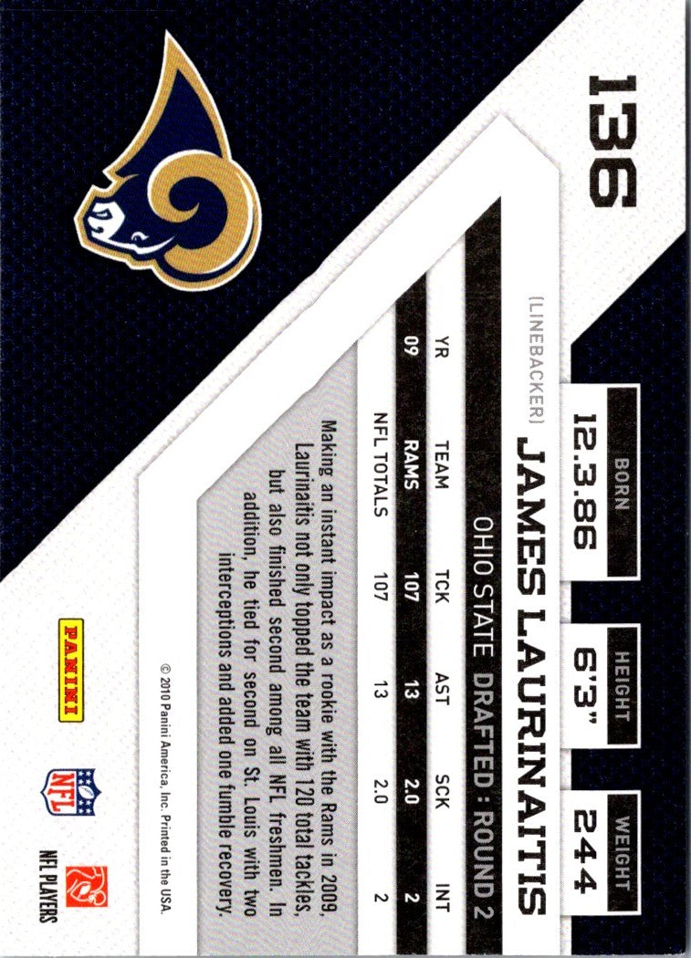 2010 Panini James Laurinaitis