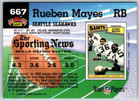 1992 Topps Stadium Club Football Rueben Mayes #667