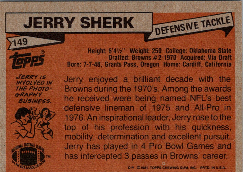 1981 Topps Jerry Sherk