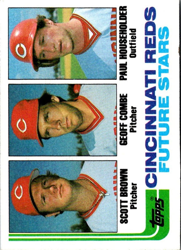1982 Topps Reds Future Stars - Scott Brown/Geoff Combe/Paul Householder #351 Rookie