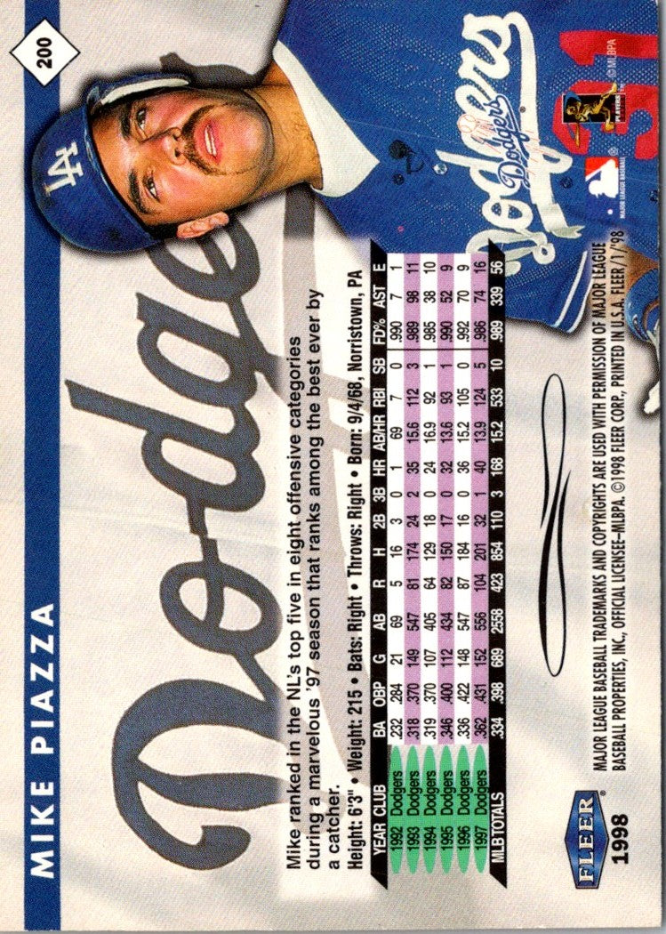 1998 Fleer Tradition Mike Piazza