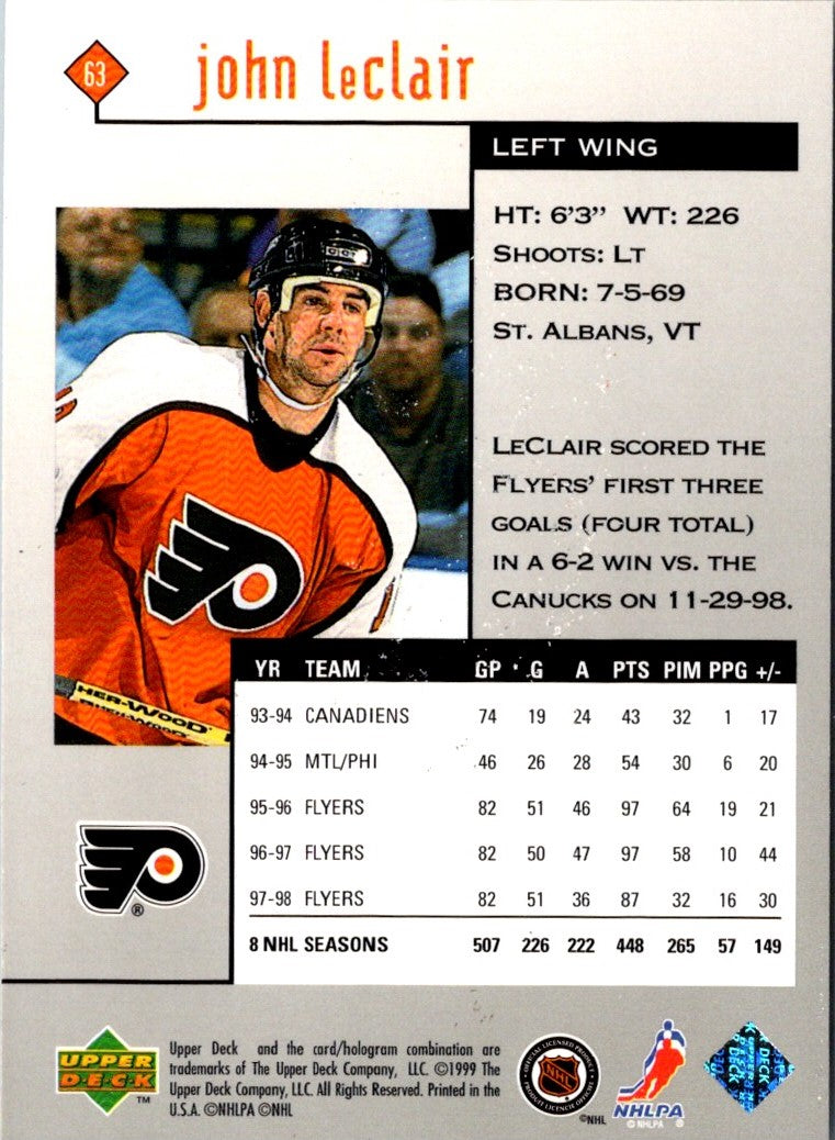 1998 Upper Deck Black Diamond John LeClair