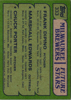 1982 Topps Brewers Future Stars - Frank DiPino/Marshall Edwards/Chuck Porter #333 Rookie