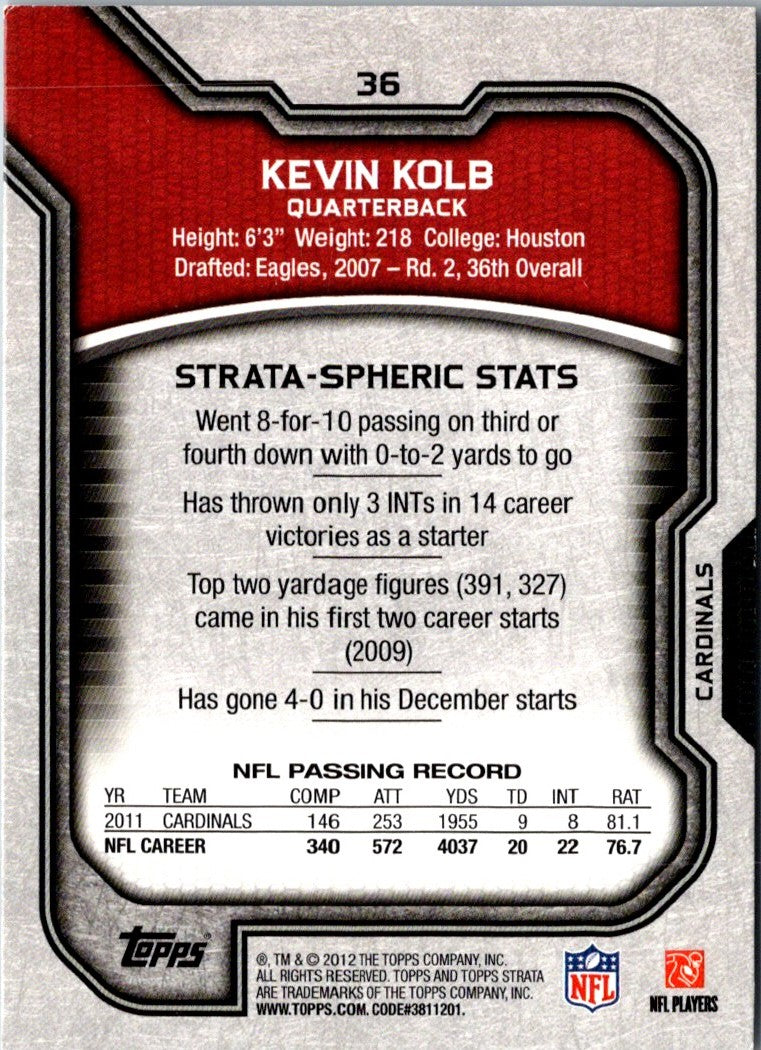 2012 Topps Strata Kevin Kolb