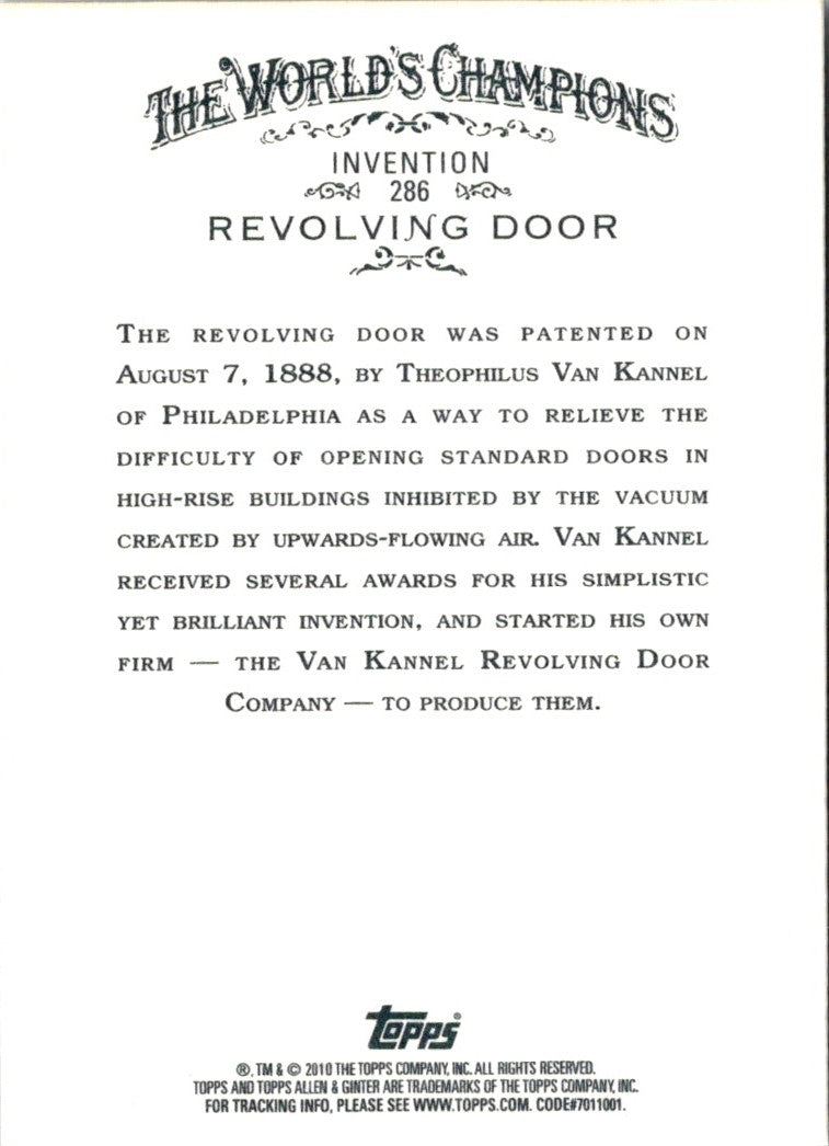2010 Topps Allen & Ginter Revolving Door