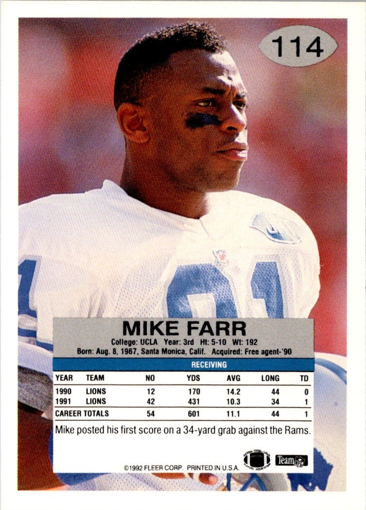 1992 Fleer Mike Farr