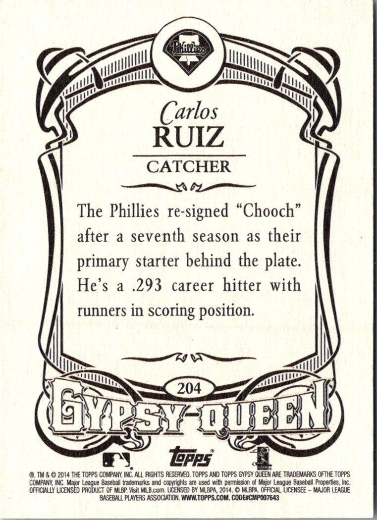 2014 Topps Gypsy Queen Carlos Ruiz