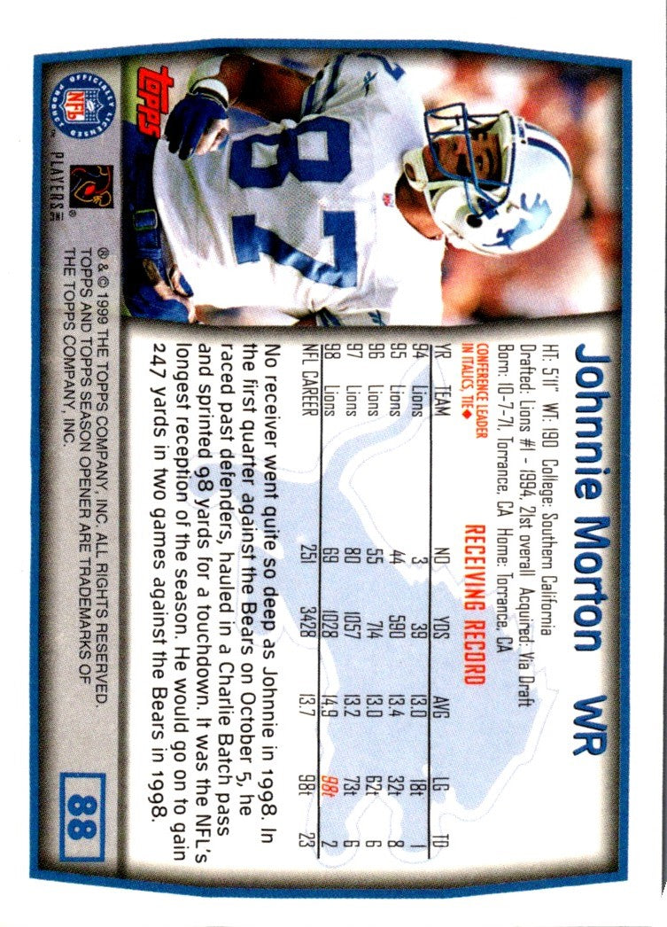 1998 Topps Season Opener Johnnie Morton