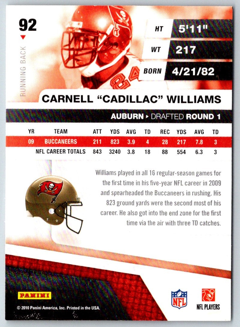 2010 Panini Absolute Memorabilia Carnell Cadillac Williams