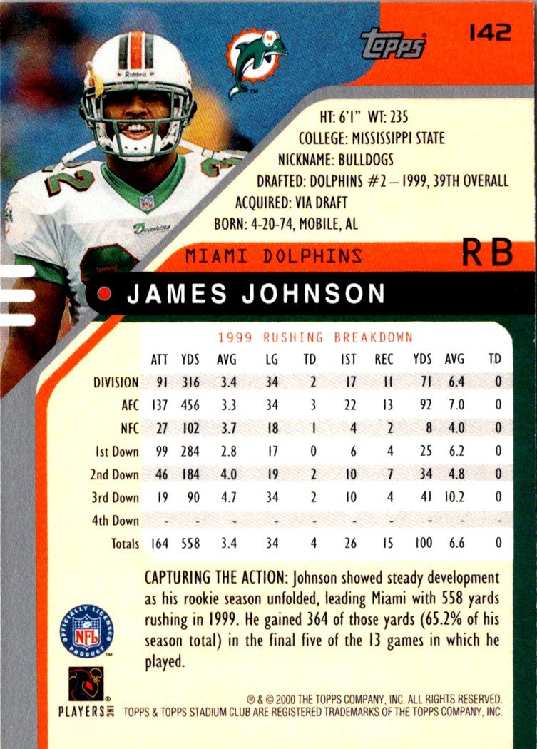 2000 Stadium Club James Johnson