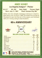 2003 Fleer Tradition Update Andy Ashby #U57