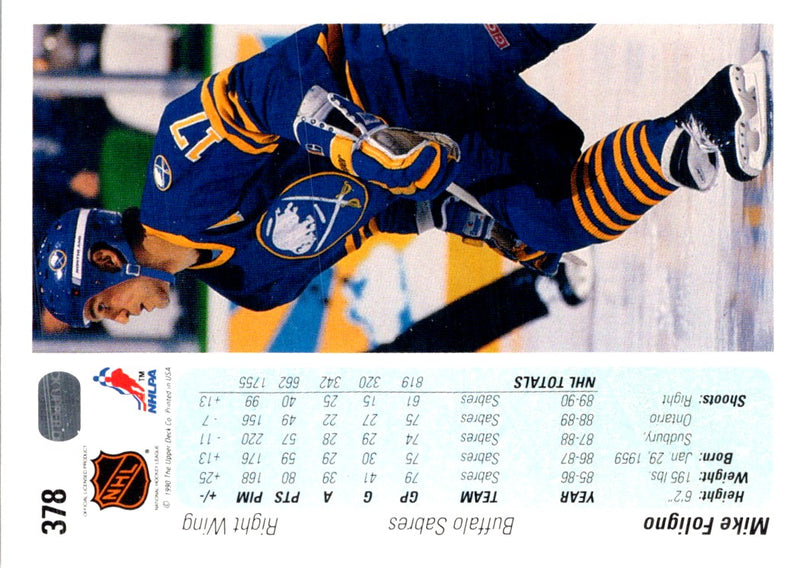 1990 Upper Deck Mike Foligno