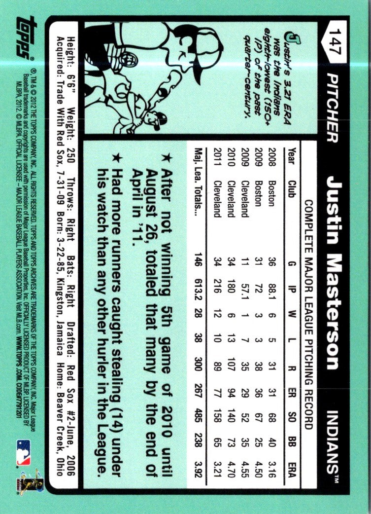 2012 Topps Archives Justin Masterson