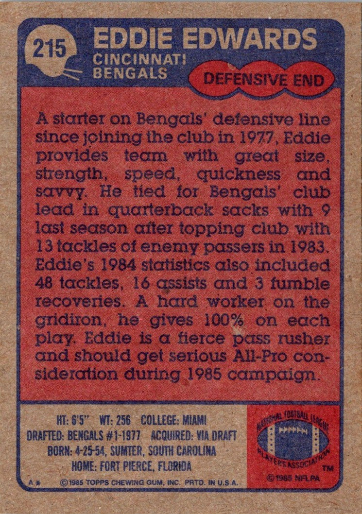 1985 Topps Eddie Edwards