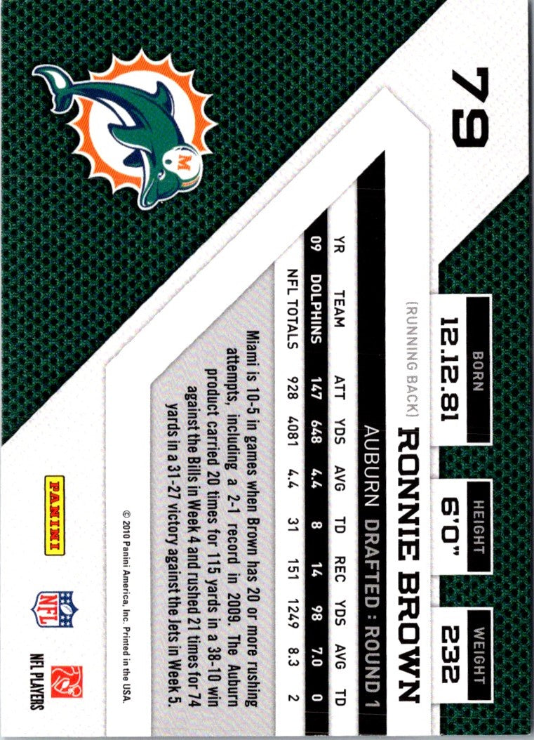 2010 Panini Threads Ronnie Brown