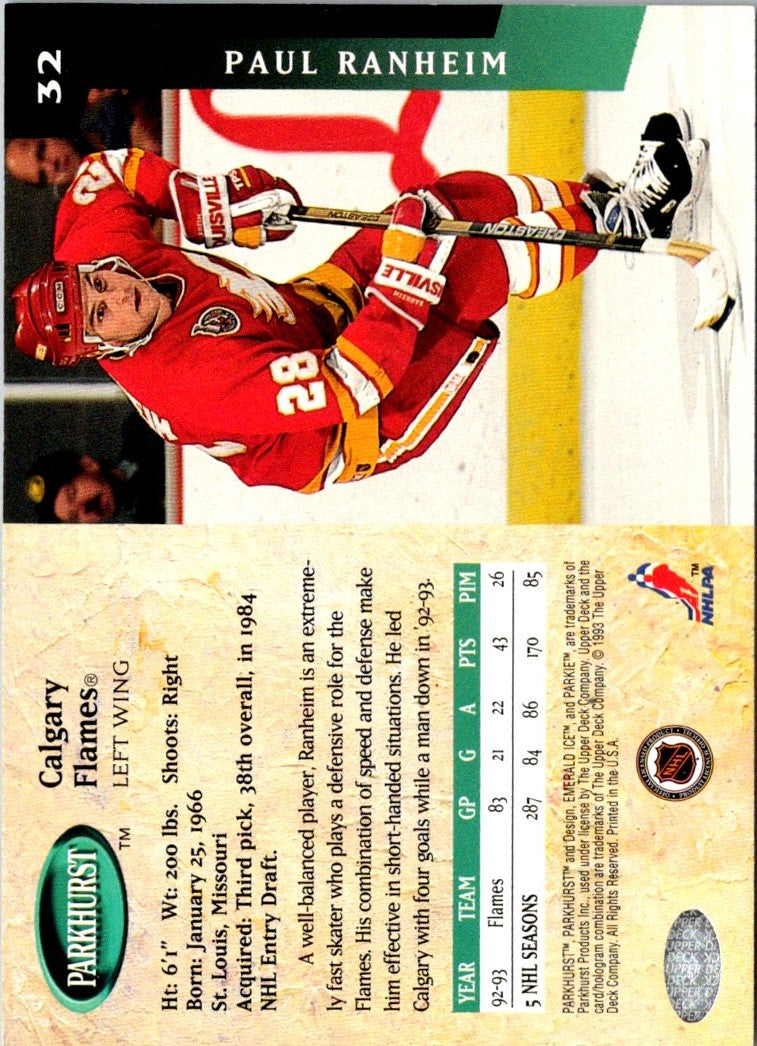 1993 Parkhurst Paul Ranheim
