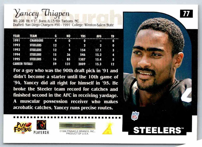 1996 Score Yancey Thigpen