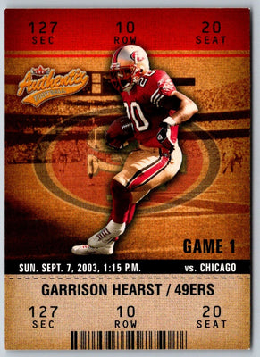 2003 Fleer Authentix Garrison Hearst #47