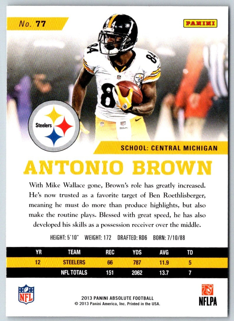 2013 Panini Absolute Retail Antonio Brown