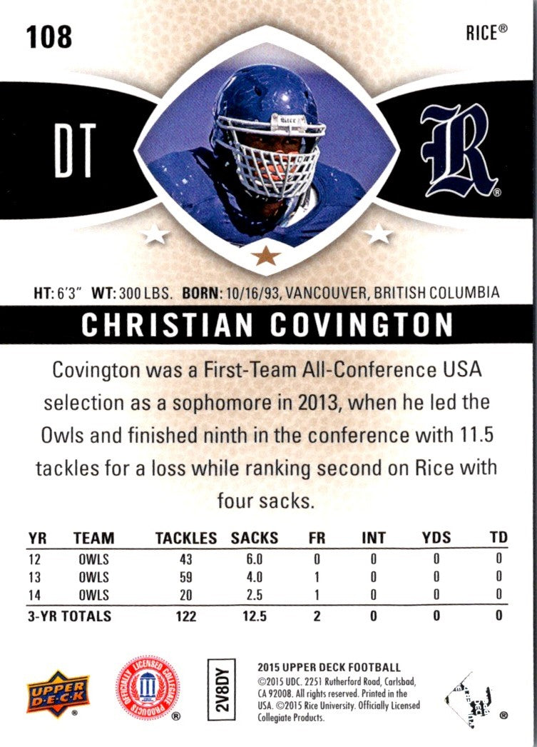 2015 Upper Deck Christian Covington