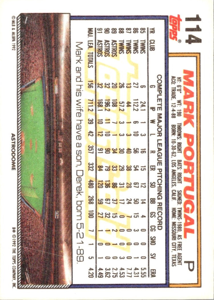 1992 Topps Mark Portugal