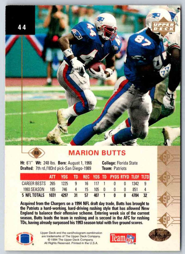 1994 Upper Deck Marion Butts #44